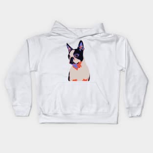 French Bulldog Retro Art Kids Hoodie